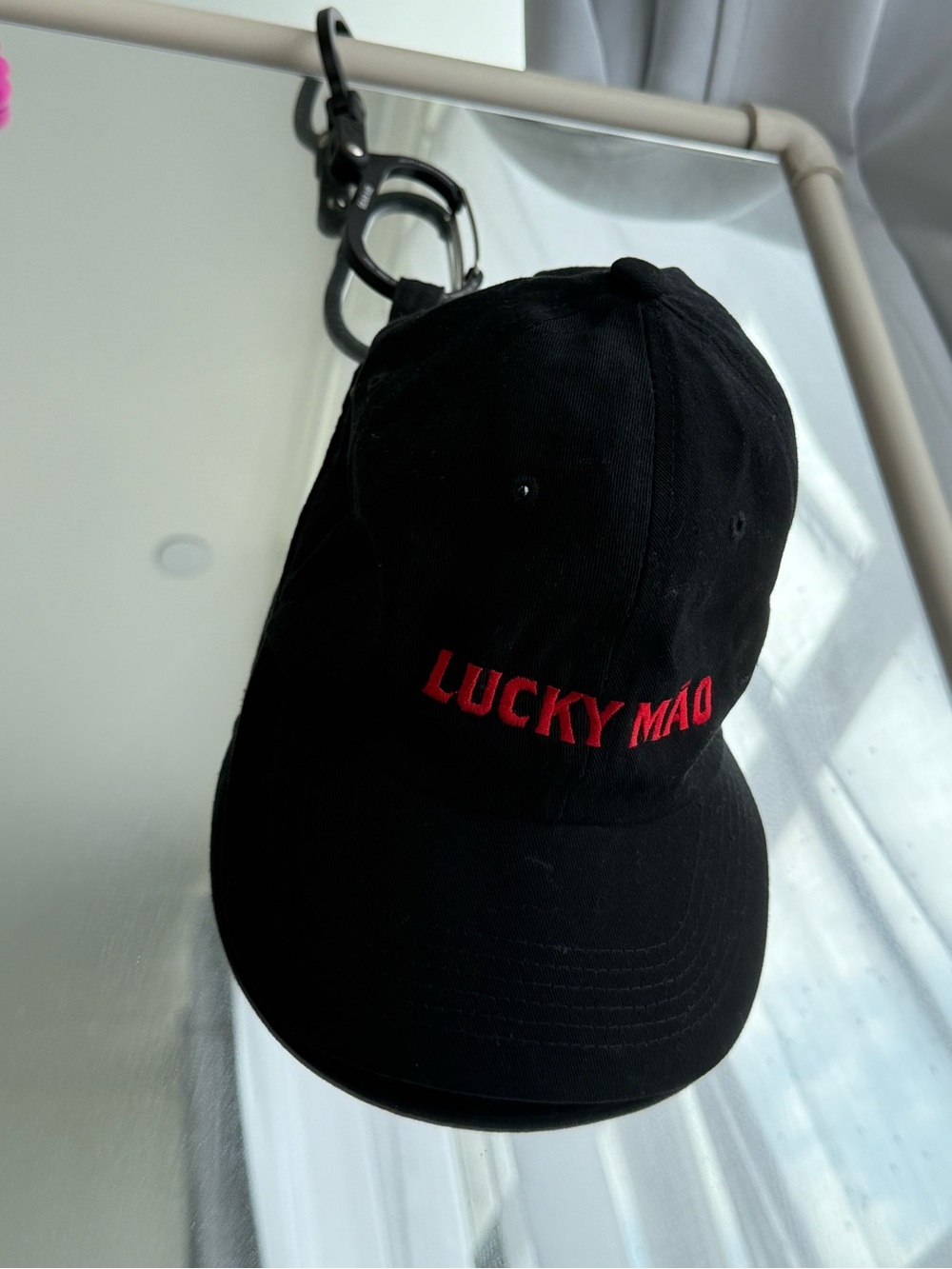 Lucky Mao 100% Cotton Black Baseball Cap